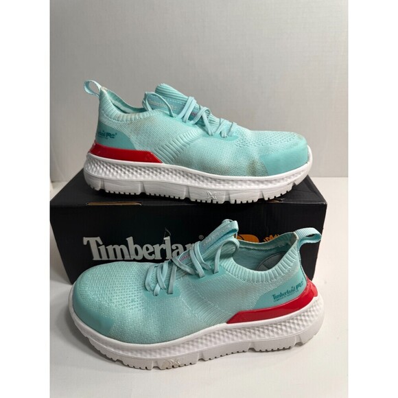.10166 Timberland Blue, Safety Toe Work Shoes-US 6 Womens Wide - Picture 1 of 5